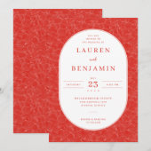 Elegant Red Swirls 招待状 (正面/裏面)