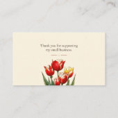 Elegant Red Tulip Floral Business Card 名刺 (裏面)