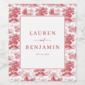 Elegant Red Vintage Illustrations ワインラベル (シングルラベル)