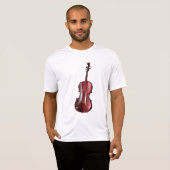 Elegant Red Violin Musical Instrument Tシャツ (正面フル)