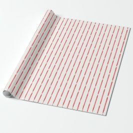 Elegant Red Watercolor Ribbon Stripes ラッピングペーパー