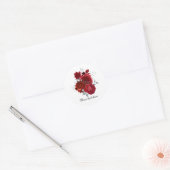Elegant red Wedding roses customizable ラウンドシール (封筒)