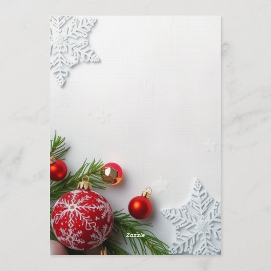 Elegant Red & White Christmas Party Invitation 招待状 (裏面)