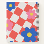 Elegant Red &white cute flowers personalized name ノートブック (裏面)