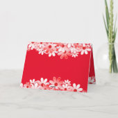 Elegant Red White Floral Wedding サンキューカード (裏面)