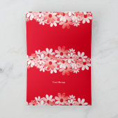 Elegant Red White Floral Wedding サンキューカード (内部)