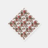 Elegant Red, White & Green Cake Pattern Holiday スタンダードカクテルナプキン (角)