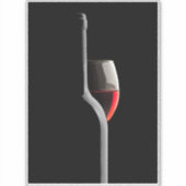 Elegant Red Wine Glass & Bottle. Black Background シール (正面)