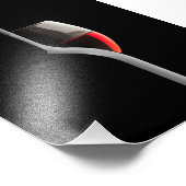 Elegant Red Wine Glass & Bottle. Black Background フォトプリント (角)