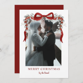 Elegant RedMerry Christmas Letterpress Photo Cards シーズンカード