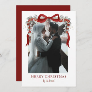 Elegant RedMerry Christmas Letterpress Photo Cards シーズンカード