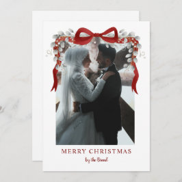 Elegant RedMerry Christmas Letterpress Photo Cards シーズンカード