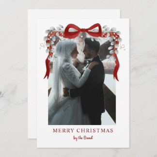 Elegant RedMerry Christmas Letterpress Photo Cards シーズンカード