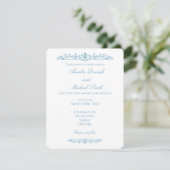 Elegant Regency Blue  & White Wedding Invitation 招待状 (スタンド正面)