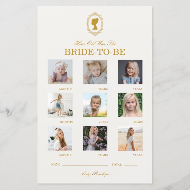 Elegant Regency Era Blue and Gold Bridal Shower (正面)