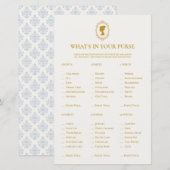 Elegant Regency Era Blue and Gold Bridal Shower (正面/裏面)