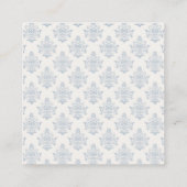 Elegant Regency Era Blue and Gold Bridal Shower エンクロージャーカード (裏面)