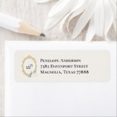 Elegant Regency Era Blue and Gold Bridal Shower ラベル (インサイチュ)