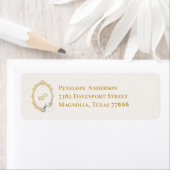 Elegant Regency Era Blue and Gold Bridal Shower ラベル (インサイチュ)