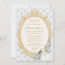 Elegant Regency Era Blue and Gold Bridal Shower
