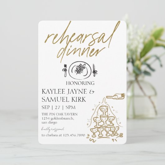 Elegant Rehearsal Dinner 招待状 (スタンド正面)