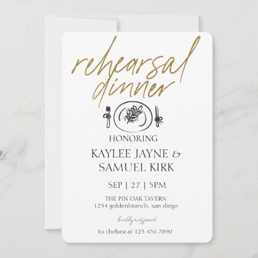 Elegant Rehearsal Dinner 招待状 (正面)