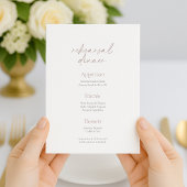Elegant Rehearsal Dinner Menu – Two-Sided Card 招待状