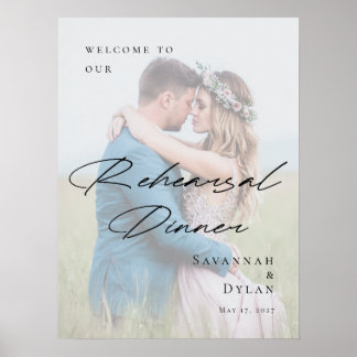 Elegant Rehearsal Dinner photo welcome ポスター