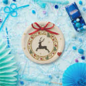 Elegant Reindeer Christmas Party Tableware Plate ペーパープレート (パーティー)