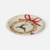 Elegant Reindeer Christmas Party Tableware Plate ペーパープレート (アングル)