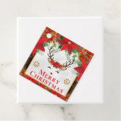 Elegant Reindeer Poinsettia Merry Christmas フェイバータグ (インサイチュ)