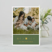 Elegant “Rejoice” Gold Foil Christmas Photo Card 箔シーズンカード (立ち正面)