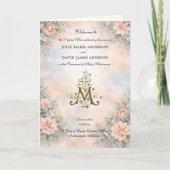 Elegant Religious Catholic Wedding Mass Program カード (正面)