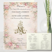 Elegant Religious Catholic Wedding Mass Program カード