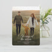 Elegant Religious Christian Family Photo Christmas シーズンカード (スタンド正面)