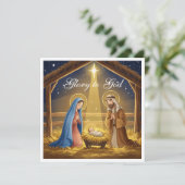 Elegant Religious Glory To God Christian Christmas シーズンカード (スタンド正面)