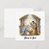 Elegant Religious Glory To God Christian Christmas シーズンカード (正面/裏面)