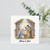 Elegant Religious Glory To God Christian Christmas シーズンカード (スタンド正面)