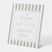 Elegant Religious Sage Green Baptism 台座サイン (正面)