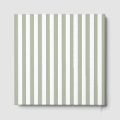 Elegant Religious Sage Green Stripes Baptism ゲストブック (裏面)