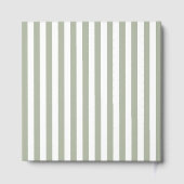 Elegant Religious Sage Green Stripes Baptism ゲストブック (裏面)