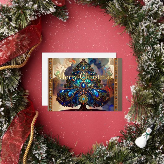 Elegant Renaissance Christmas Tree Gold Foil 箔シーズンカード (インサイチュ)