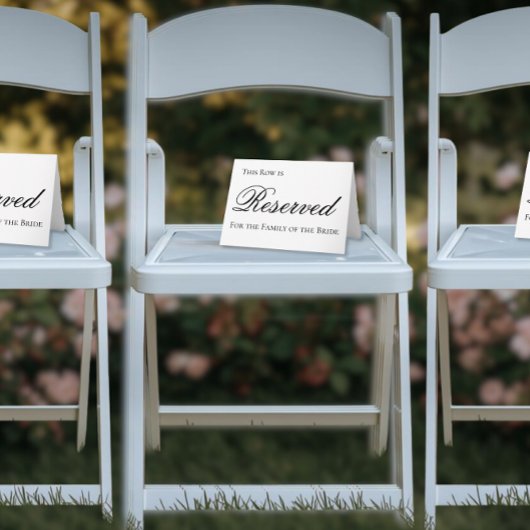 Elegant Reserved Seat Sign for Wedding カード