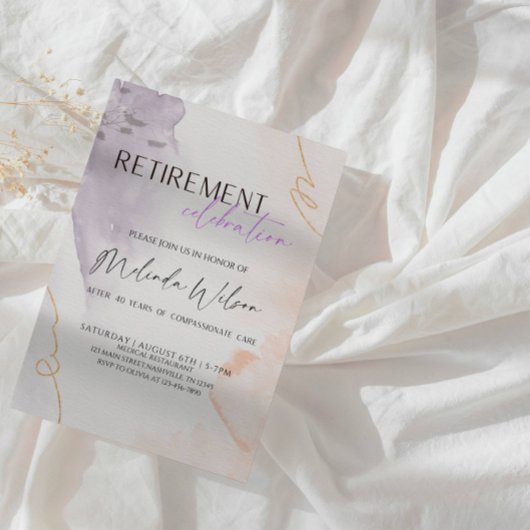 Elegant Retired Nurse Celebration Party 招待状