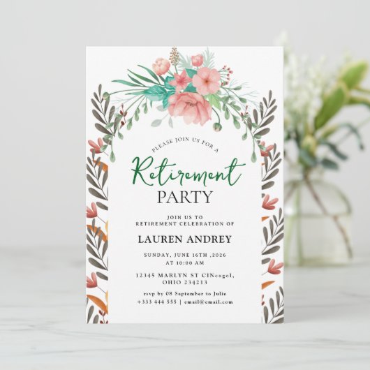 Elegant Retirement Celebration Invitation 招待状 (スタンド正面)
