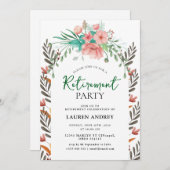 Elegant Retirement Celebration Invitation 招待状 (正面/裏面)