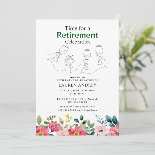 Elegant Retirement Celebration Invitation 招待状 (スタンド正面)