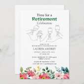 Elegant Retirement Celebration Invitation 招待状 (正面/裏面)