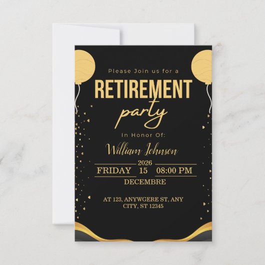 Elegant Retirement Party Custom invitation サンキューカード (正面)