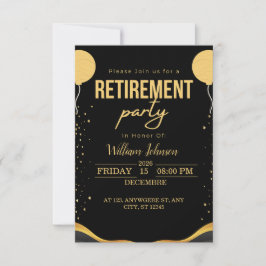 Elegant Retirement Party Custom invitation サンキューカード